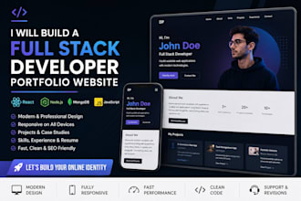build a modern full stack developer portfolio website