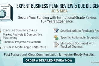 review an existing business plan and provide strategic recommendations