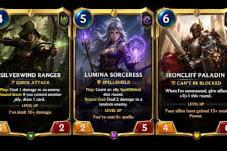 design custom card game, tcg card, poker, playing cards, board game and card box
