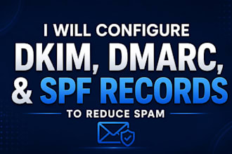 configure dkim, dmarc, and spf records to reduce spam