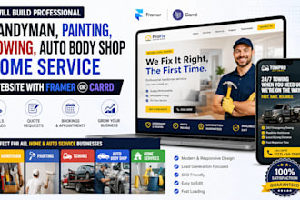 build handyman painting towing auto body shop home service carrd framer website
