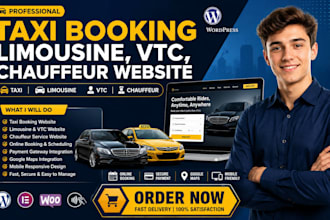design taxi booking website limousine, vtc, chauffeur website chauffeur booking