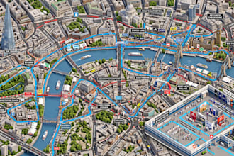 create isometric marathon route map, race course layout, and expo floor map