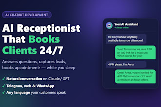 build an ai chatbot for whatsapp or telegram that books appointments