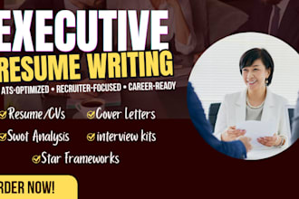 write an ats optimized executive resume for leadership roles