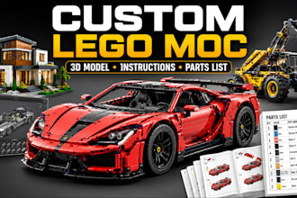 create custom lego moc, lego technic model and instructions