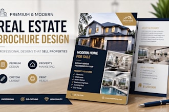 design a premium real estate brochure and property marketing flyer