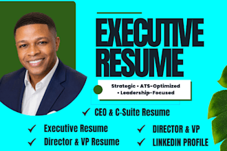 write an ats optimized executive resume for leadership roles