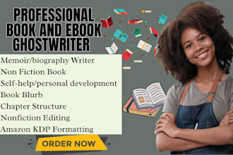 ghostwrite nonfiction self help ebook memoir biography life story book