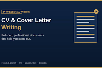 write a professional CV and cover letter