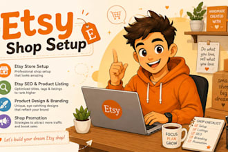setup esty shop with esty product seo with esty listing nad digital product