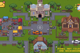 create 2d top down pixel art tileset rpg maker 16bit godot tilemap game assets
