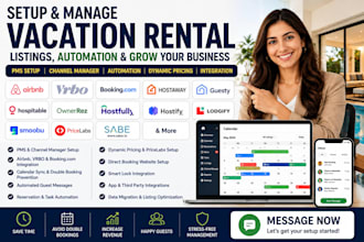 setup vrbo airbnb, guesty, hospitable, ownerrez, hostaway listing direct booking