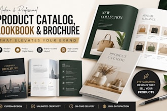 design a modern product catalog, lookbook and brochure that elevates your brand
