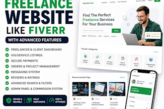 develop a professional freelance website like fiverr with advanced features
