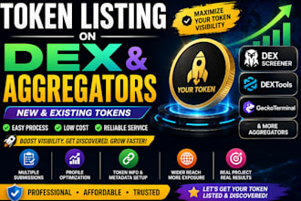 do token listing, coin listing on dex platforms, aggregators and directories