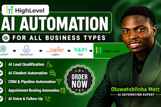 setup gohighlevel, chatgpt, manychat, zapier, vapi, calendly ai automation