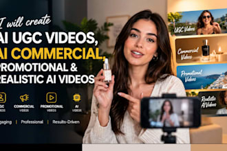 create ai ugc videos, ai commercials, promotional and realistic ai videos