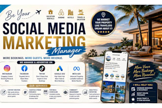 your vacation rental, airbnb hotel travelvacation social media marketing manager