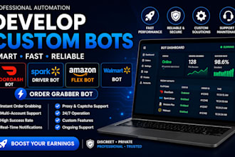 build doordash bot, instacart bot, amazon flex bot, spark driver bot
