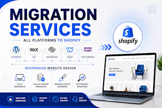 shopify migration, wordpress or wix store to shopify