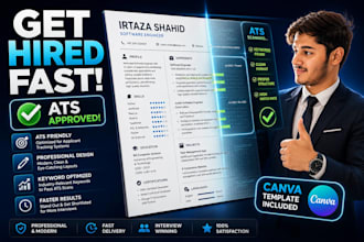 design a professional ats friendly canva resume and CV