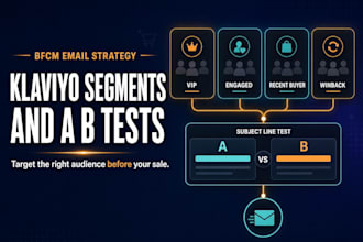 set up klaviyo segments and a b tests for black friday
