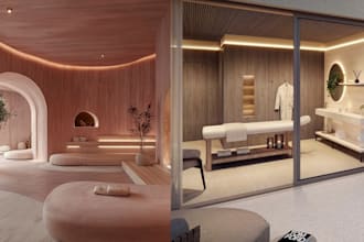 design luxury spa and wellness center with realistic 3d visualization