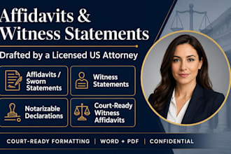 draft a custom notarizable affidavit or legal declaration as a US attorney
