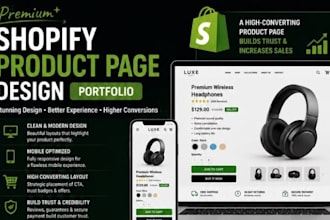 create shopify product design, product pages and store graphics