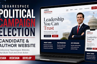 design squarespace political campaign election candidate website author website