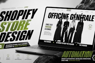 design an automated shopify website store