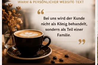 write a personal and emotional german text for your business