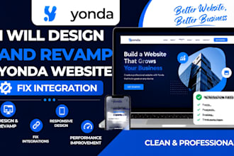 design, revamp your yonda website and fix integrations