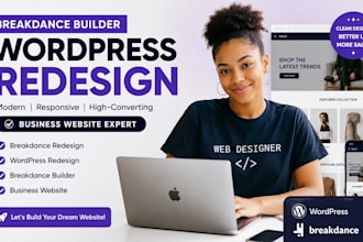 breakdance redesign, wordpress redesign, breakdance builder, business website