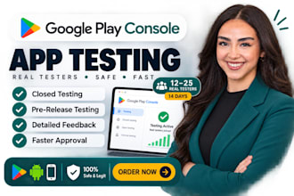 provide 12 testers for google play closed testing and android app testing