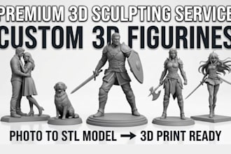 sculpt custom 3d character model 3d miniature figurine tabletop model printing