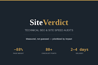do a technical SEO and site speed audit with a fix it action plan