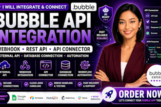 build bubble api integration webhook rest api external api database connection