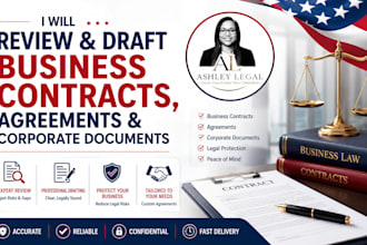 review and draft business contracts, agreements and corporate documents