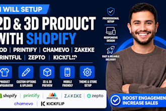 setup 2d 3d custom products with shopify pod chamevo kickflip printful printify