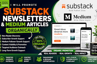 promote substack newsletters and medium articles organically