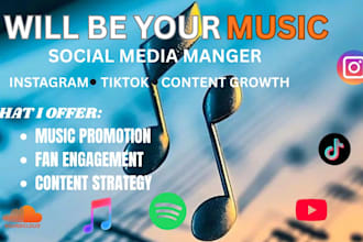 be your music social media manager for instagram, tiktok and content growth