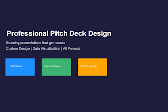 design a stunning pitch deck, business presentation, or slide deck