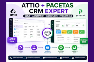 setup attio CRM pacetas CRM, automation, pipeline, workflows and integrations