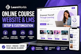 build your learnworlds online course website and lms setup