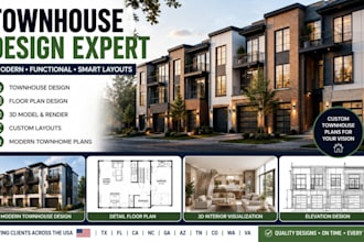 tx fl ca nc ga az modern townhouse plan floor plans townhome layouts