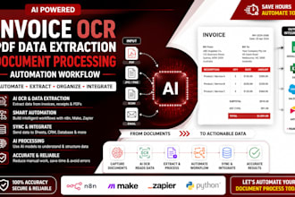 build ai invoice ocr PDF data extraction document processing automation workflow
