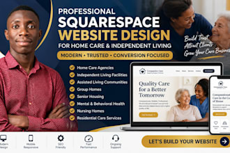 design squarespace wix godaddy website group home independent living home care