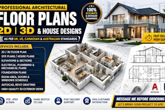 be your architect, draftsman for house plans, autocad 2d floor plan